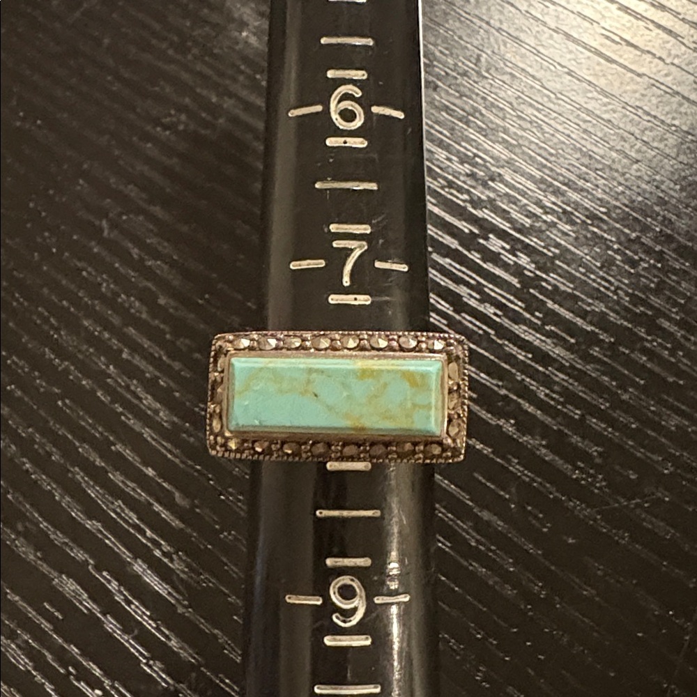 Vintage 1970’s Turquoise silver ring women’s size 8 - Picture 6 of 6
